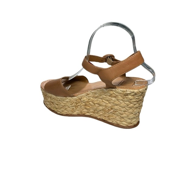 Dolce Vita Dane Raffia Wedge Summer leather platform sandals Tan Caramel Size - Picture 9 of 11